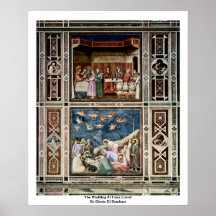 El boda en Cana baja por Giotto Di Bondone Impresiones