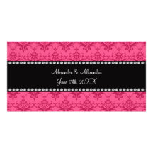 El boda favorece el damasco rosado tarjetas personales