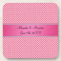 El boda favorece lunares rosados posavasos