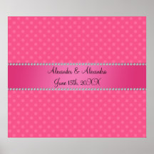 El boda favorece lunares rosados poster
