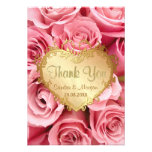 El boda floral color de rosa rosado le agradece comunicado personalizado
