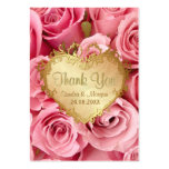 El boda floral color de rosa rosado le agradece tarjeta de visita