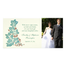 El boda floral del sello del vintage de moda le ag tarjetas con fotos personalizadas