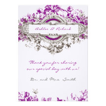 El boda floral del vintage púrpura de la lila le a invitación