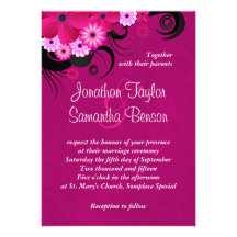 El boda floral fucsia del hibisco invita a 5 a x 7 comunicados personalizados