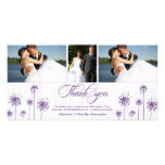 El boda floral púrpura de 3 fotos del ciruelo le a tarjeta fotografica  