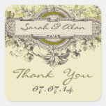 El boda floral verde del vintage le agradece pegat