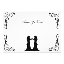 El boda gay invita - a dos novias blancos y negros comunicado personal  