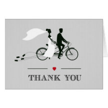 El boda gris de la bicicleta en tándem le agradece felicitación