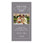 El boda gris elegante le agradece las tarjetas de  tarjeta fotográfica