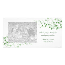 El boda irlandés del trébol le agradece las tarjet tarjetas fotograficas personalizadas