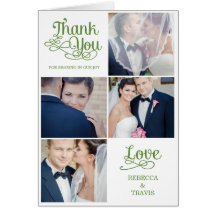 El boda moderno de la caligrafía le agradece carda felicitación
