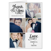 El boda moderno de la caligrafía le agradece carda tarjeton