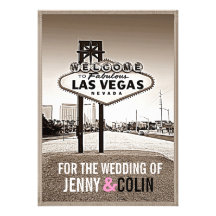 El boda moderno de Las Vegas de la sepia del vinta Comunicados Personalizados