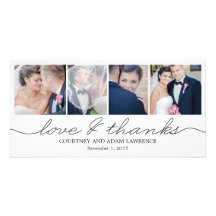 El boda precioso de la escritura le agradece las t tarjeta fotografica  