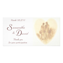El boda romántico le agradece tarjetas con fotos personalizadas