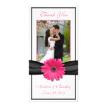 El boda rosado de la margarita del Gerbera le agra Tarjetas Fotograficas Personalizadas