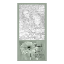El boda teñido verde de la margarita le agradece tarjetas fotograficas personalizadas