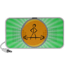 El Bodybuilding; verde y naranja Notebook Altavoces