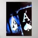 El bolsillo de la llama azul Aces el poster del pó