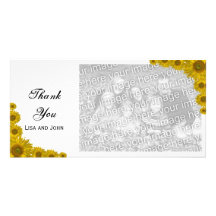 El borde del girasol le agradece tarjetas fotograficas personalizadas