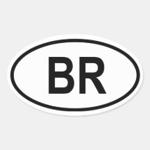 El Brasil "BR " Calcomania De Ovaladas