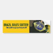¡El Brasil gobierna fútbol! Pegatina De Parachoque