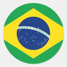 El Brasil Pegatina Redonda