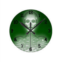 El brillar intensamente esquelético: Reloj de pare Relojes De Pared
