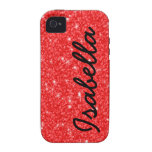 EL BRILLO ROJO FEMENINO IMPRIMIÓ PERSONALIZADO iPhone 4/4S CARCASAS