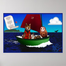 El búho y el poster del minino