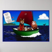 El búho y el poster del minino