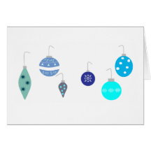 El bulbo azul del navidad adorna la tarjeta de fel