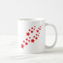 el caer de las estrellas del rojo tazas de café