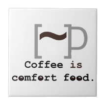 El café es comida de la comodidad azulejos
