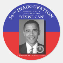 El cambio inaugural 2009 de Barack Obama podemos Pegatinas Redondas