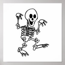 el caminar esquelético feliz da encima de Hallowee Poster