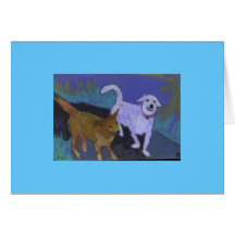 El caminar sonriente de los perros tarjeta