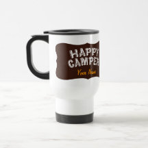 El campista contento come el campo del sueño taza