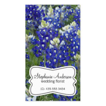 El campo del Bluebonnet florece la tarjeta de visi