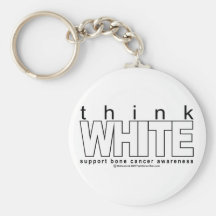 El cáncer de hueso piensa blanco llaveros personalizados