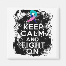 El cáncer de tiroides guarda calma y lucha On.png Imanes Para Frigoríficos