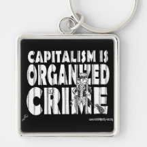 El capitalismo es crimen organizado llaveros personalizados