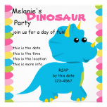 El caramelo colorea a Dino Invitaciones Personalizada
