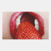 El caramelo de la naturaleza - mujer que come la f rectangular pegatinas