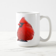 El cardenal de sexo masculino hermoso brillante sa tazas de café