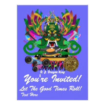 El carnaval D.J. Dragon rey visión hace alusión po Invitaciones Personalizada