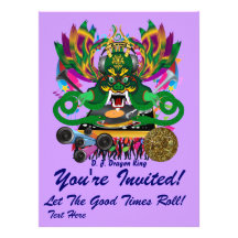 El carnaval D.J. Dragon rey visión hace alusión po Invitaciones Personalizada