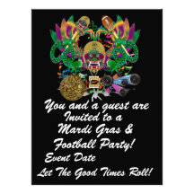 El carnaval y el fútbol 6,5" x 8,75" visión hace a invitacion personalizada