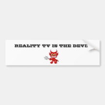 el cartoon_devil, ExclamationPoint, REALIDAD TV ES Pegatina De Parachoque
